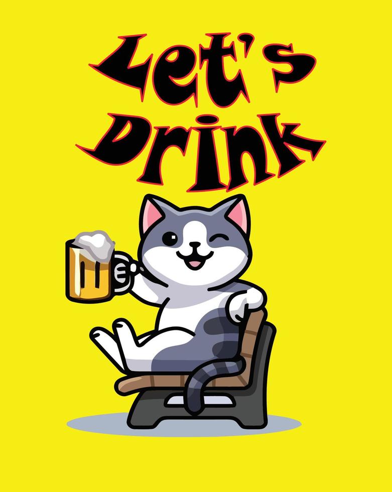 Lets Drinks poster vector