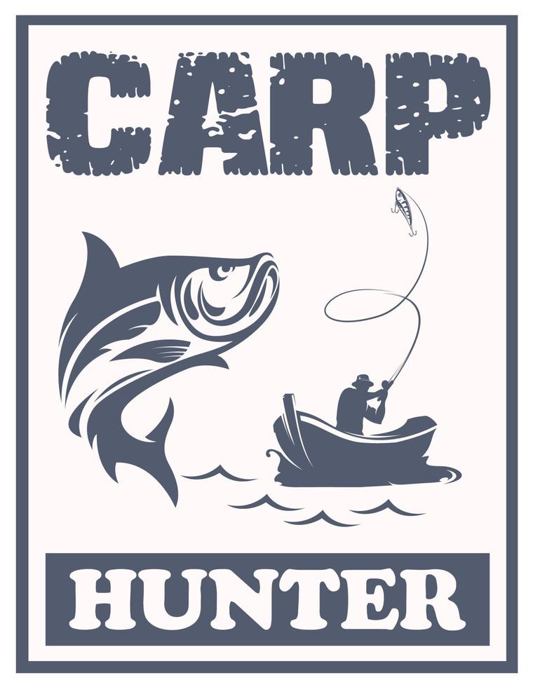 Carp Hunter poster vector