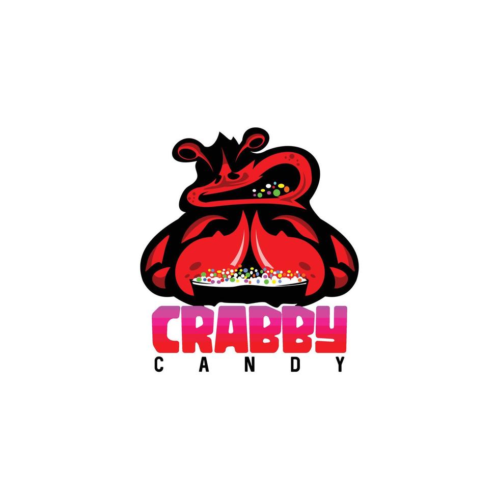 crabby candy mascot vector