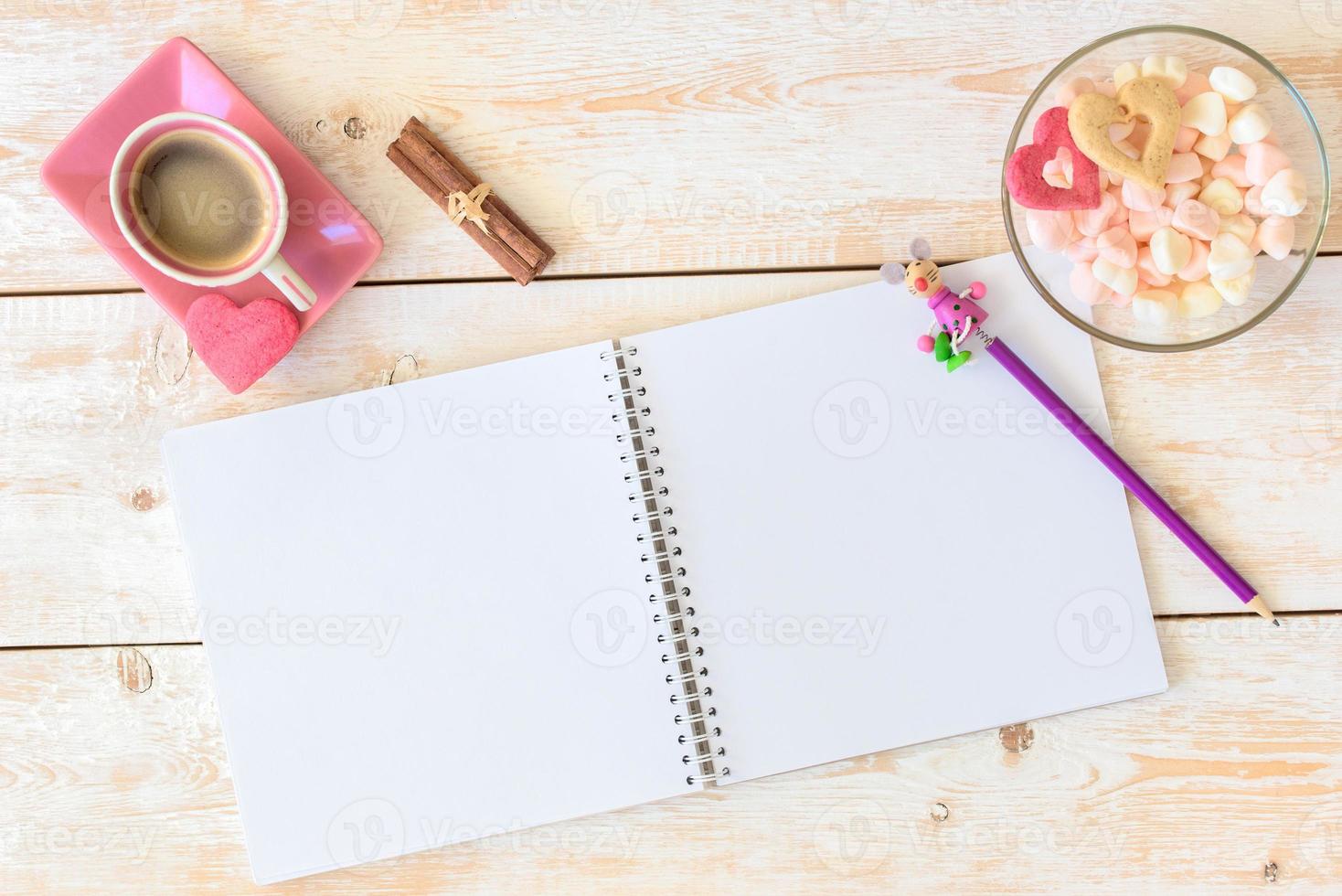 Empty sheet on table photo