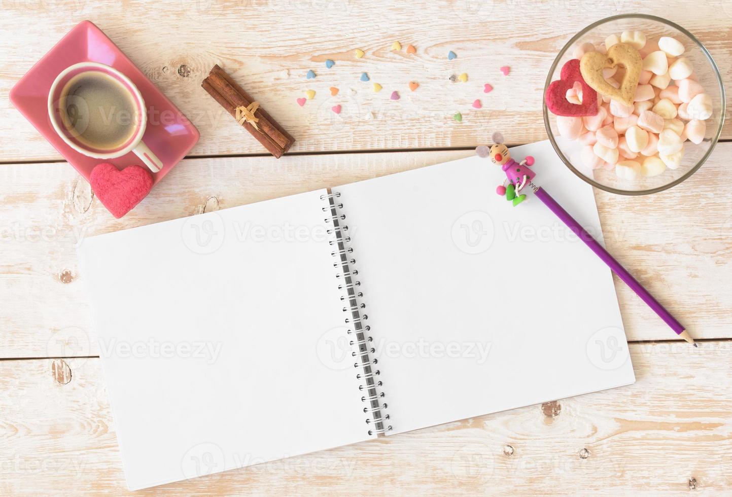Empty sheet on table photo