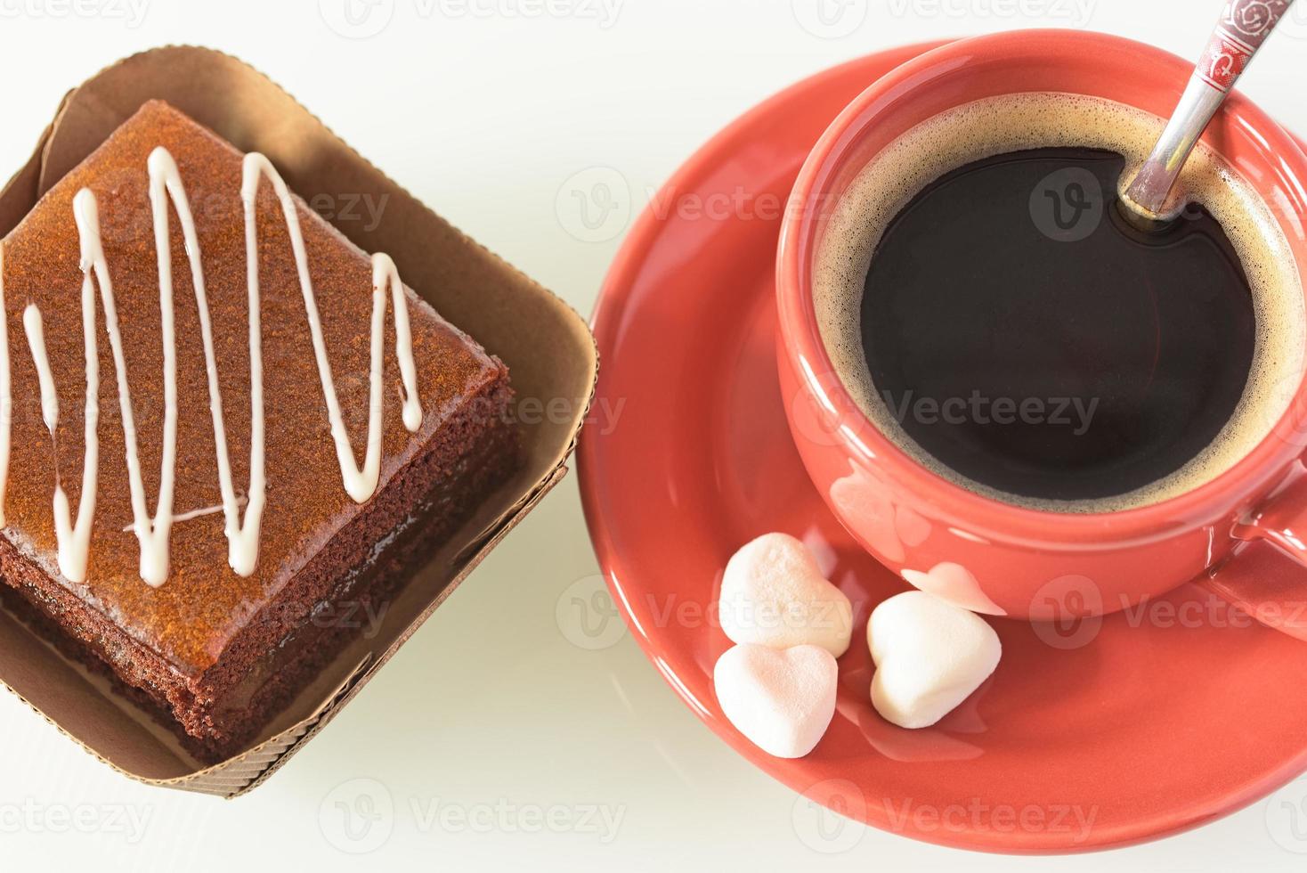 Cake and cup of coffee photo
