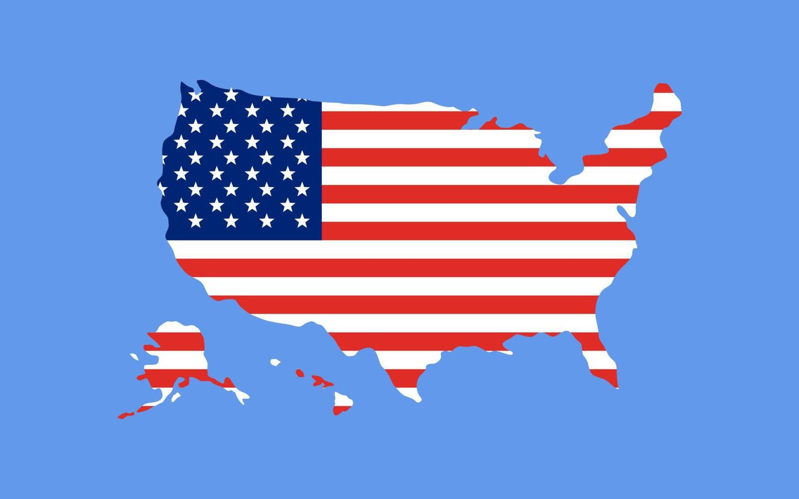 America continent with flag illustration vector