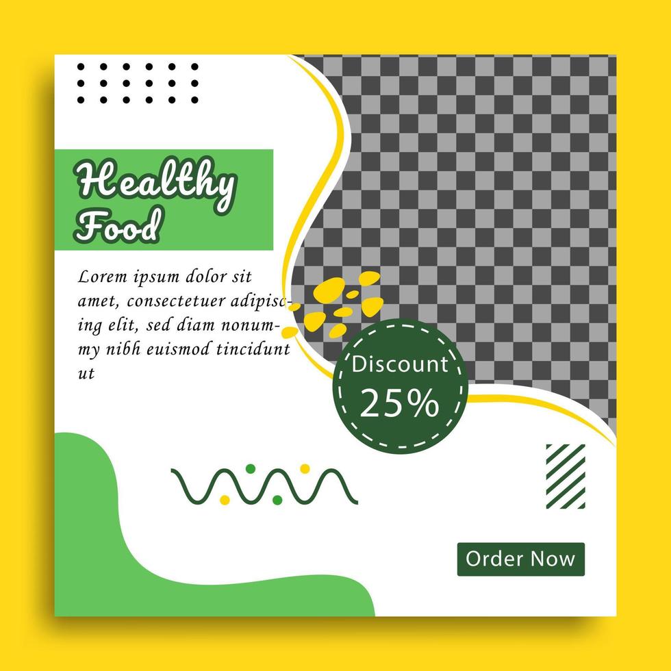 Social media post template for food menu promotion vector
