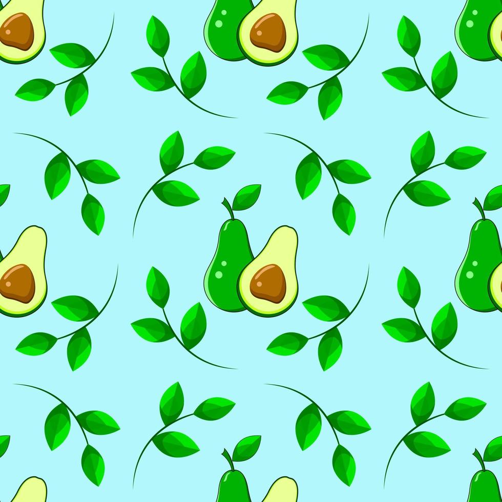 Seamless pattern of avocado fresh fruit 2 vector