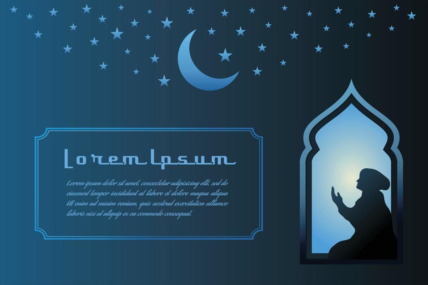 islamic pray greeting night wallpaper background vector