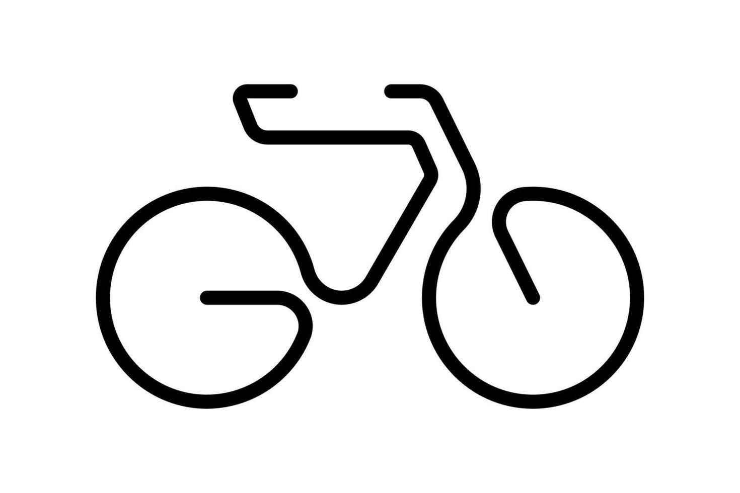 icono moderno lineal de bicicleta. signo de esquema de ciclo sobre fondo blanco. bicicleta ciudad transporte vehículo silueta símbolo creativo concepto. ilustración de pasos vectoriales vector