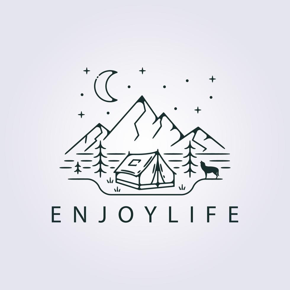 simple life minimal adventure camp logo vector illustration apparel print design