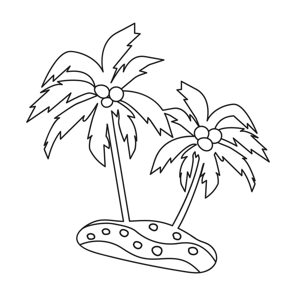 Palm tree vector illustration. Doodle style