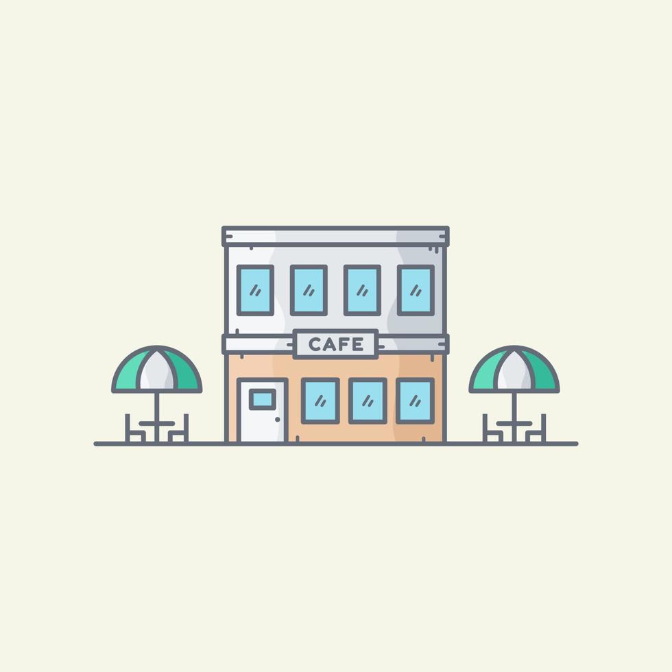 Cafe building vector illustration