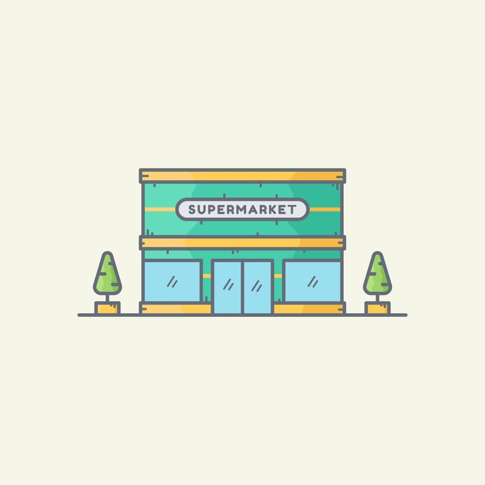 Supermarket building vector illustration