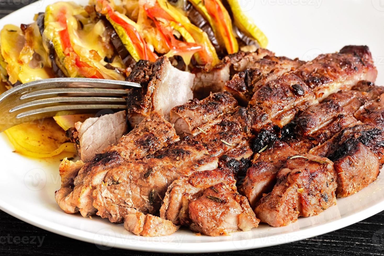 Steak and vegetables photo