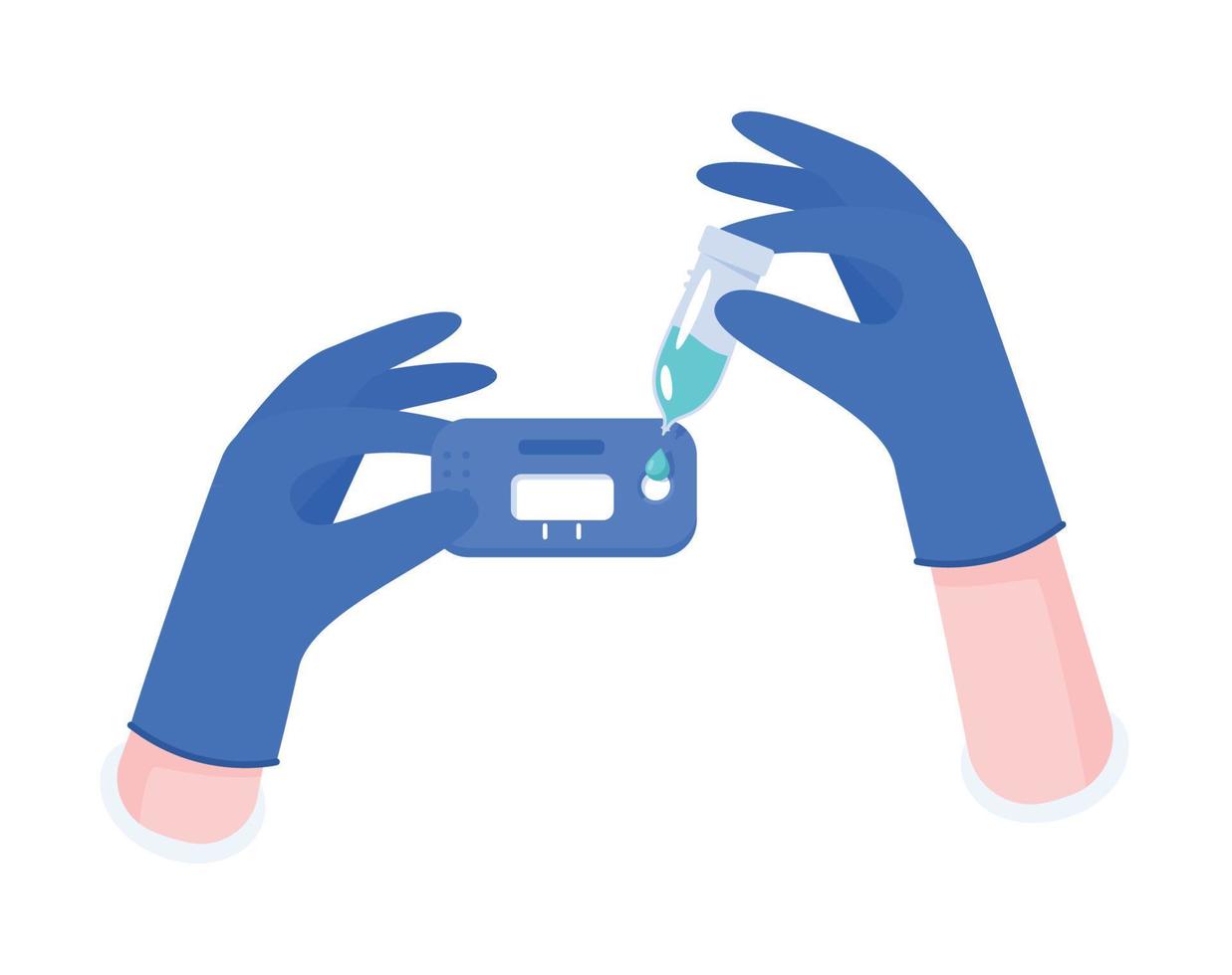 ATK covid-19 test antigen. Hand hold Antigen test kit. vector