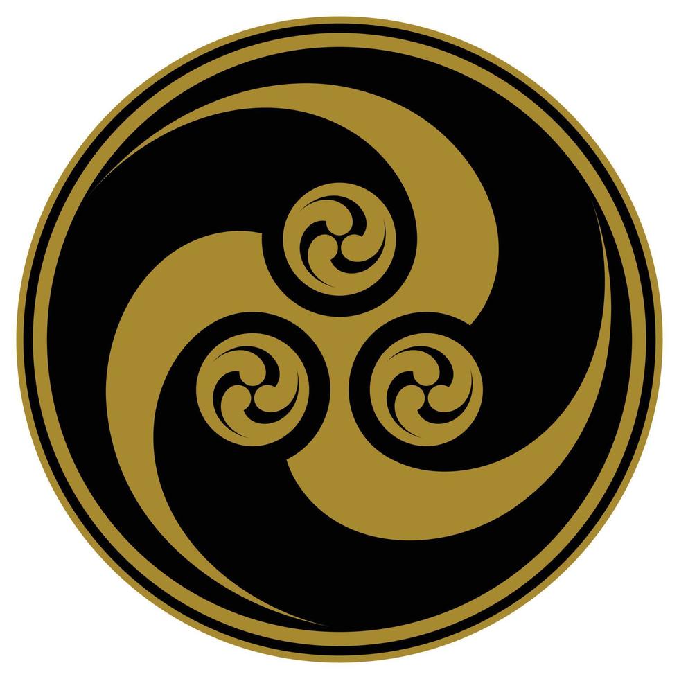 Vector design. Tomoe hams symbol formed by three magatama