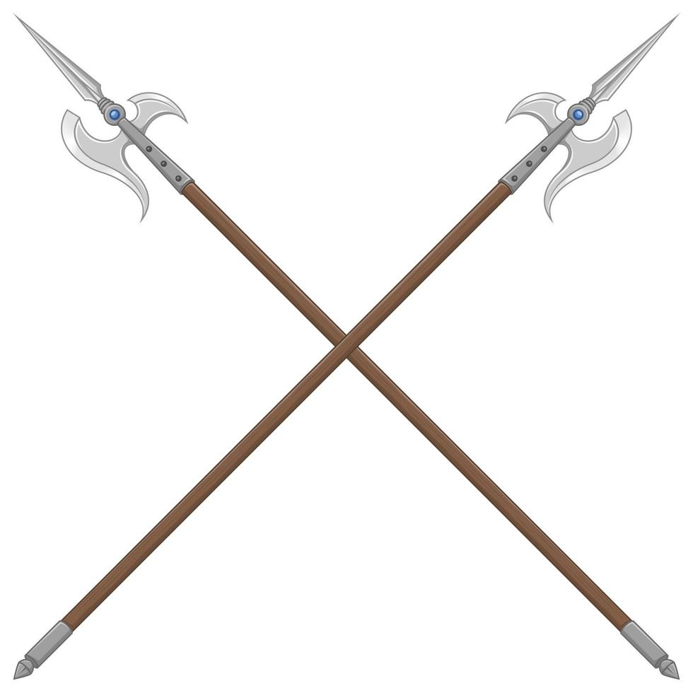 Halberd vector design, weapon used in the middle ages