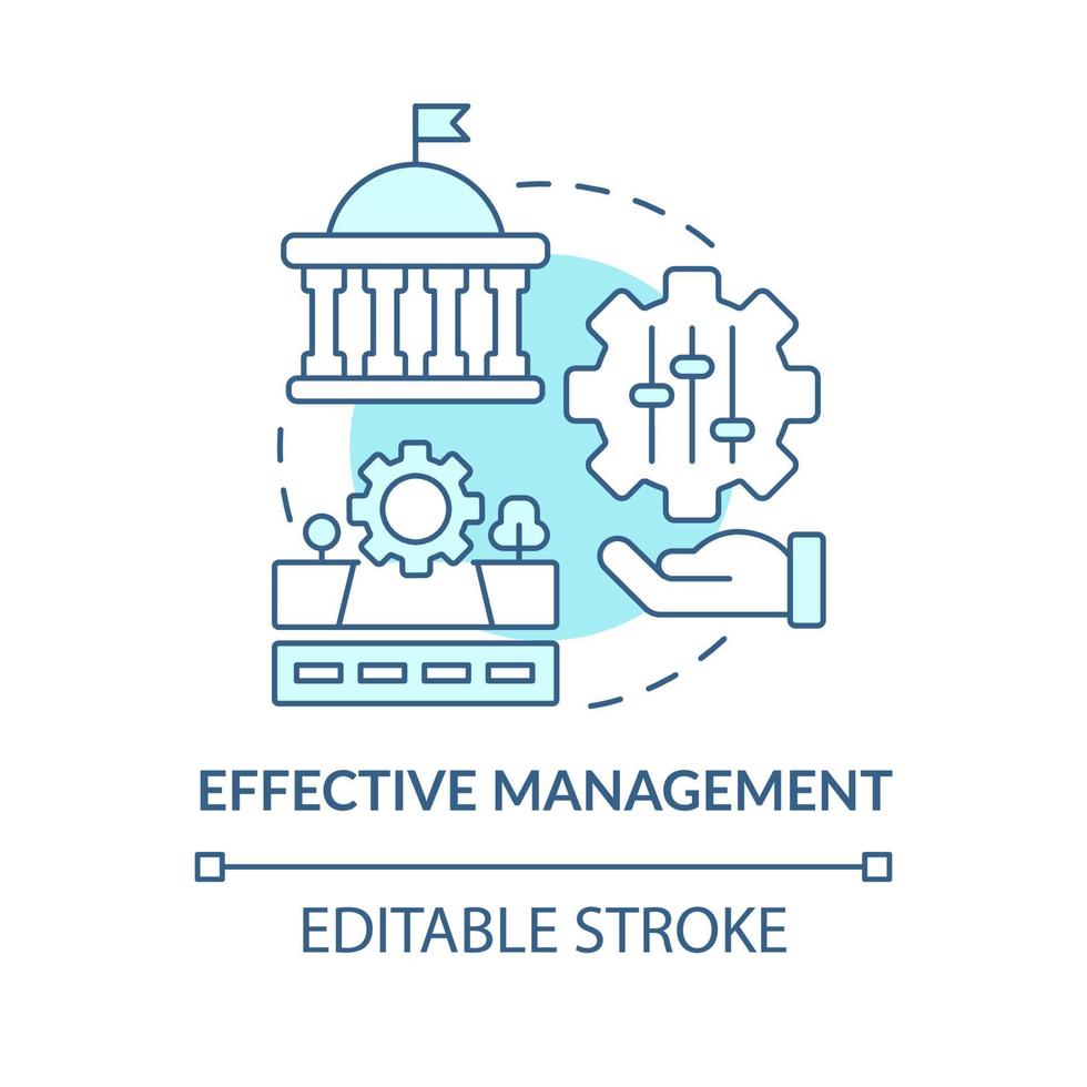 Effective management turquoise concept icon. Maas introduction component abstract idea thin line illustration. Isolated outline drawing. Editable stroke. vector
