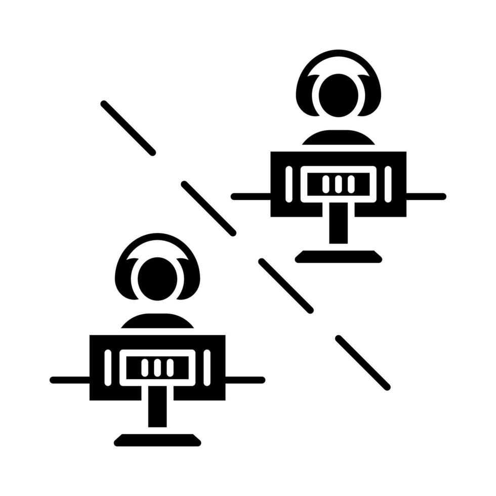 Multiplayer video game glyph icon. Esports competition. Networking technology. Video game tournament. Teamwork. Silhouette symbol. Negative space. Vector isolated illustration