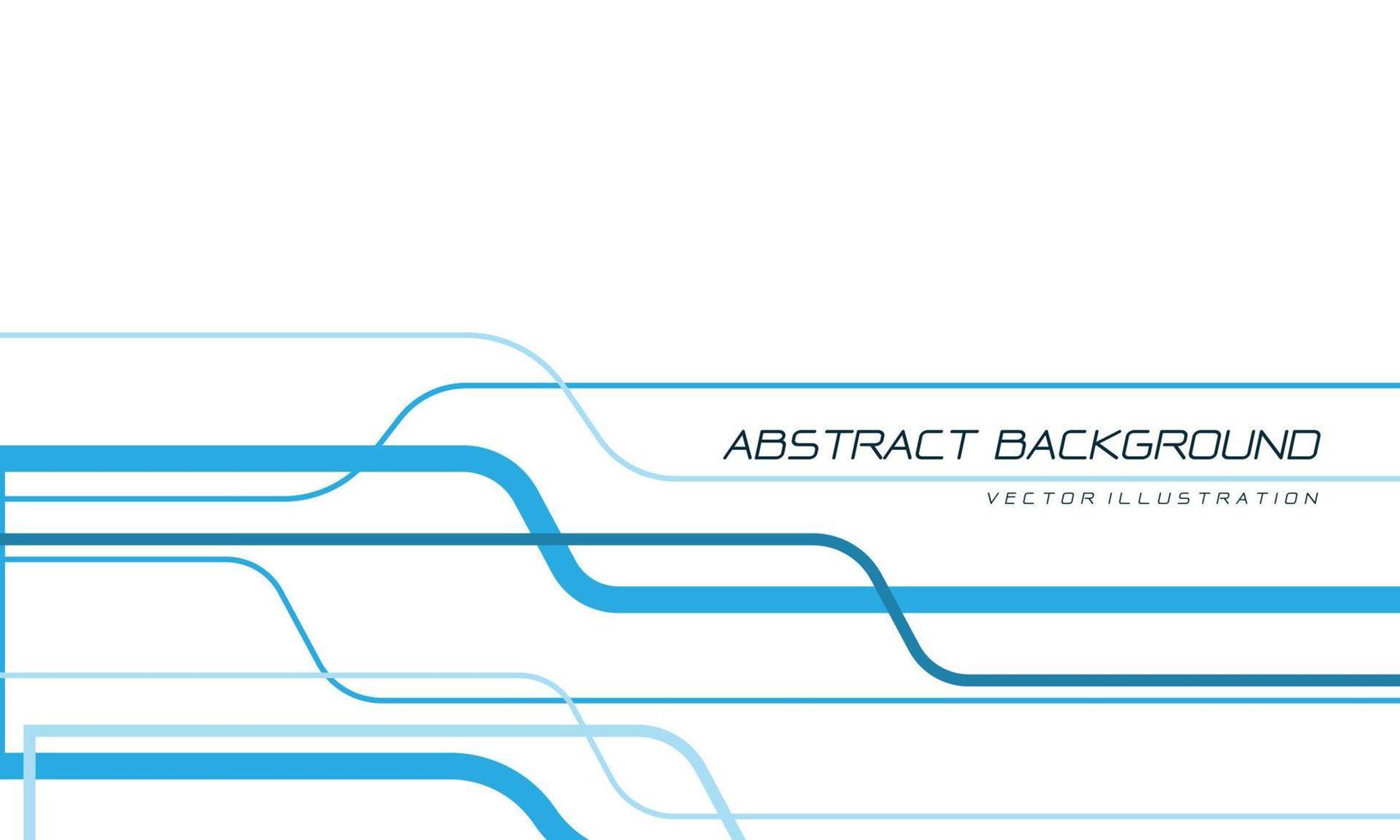 circuito azul abstracto línea cibernética curva geométrica en blanco con diseño de espacio en blanco vector de tecnología futurista creativa moderna