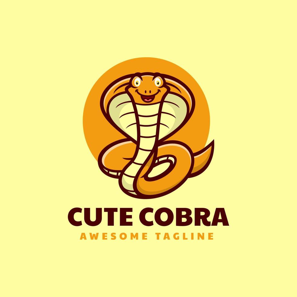 king cobra logo, simple mascot style vector