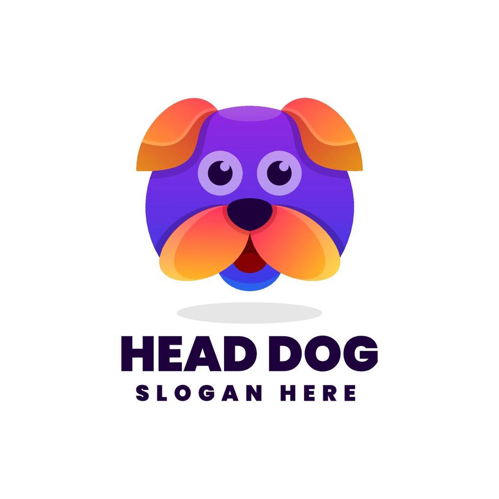 Head Dog Logo, Gradient Colordull Style vector