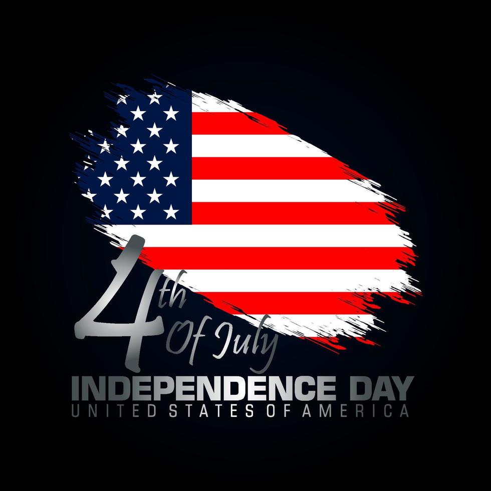 4th of july united states independence day greeting card with star vector