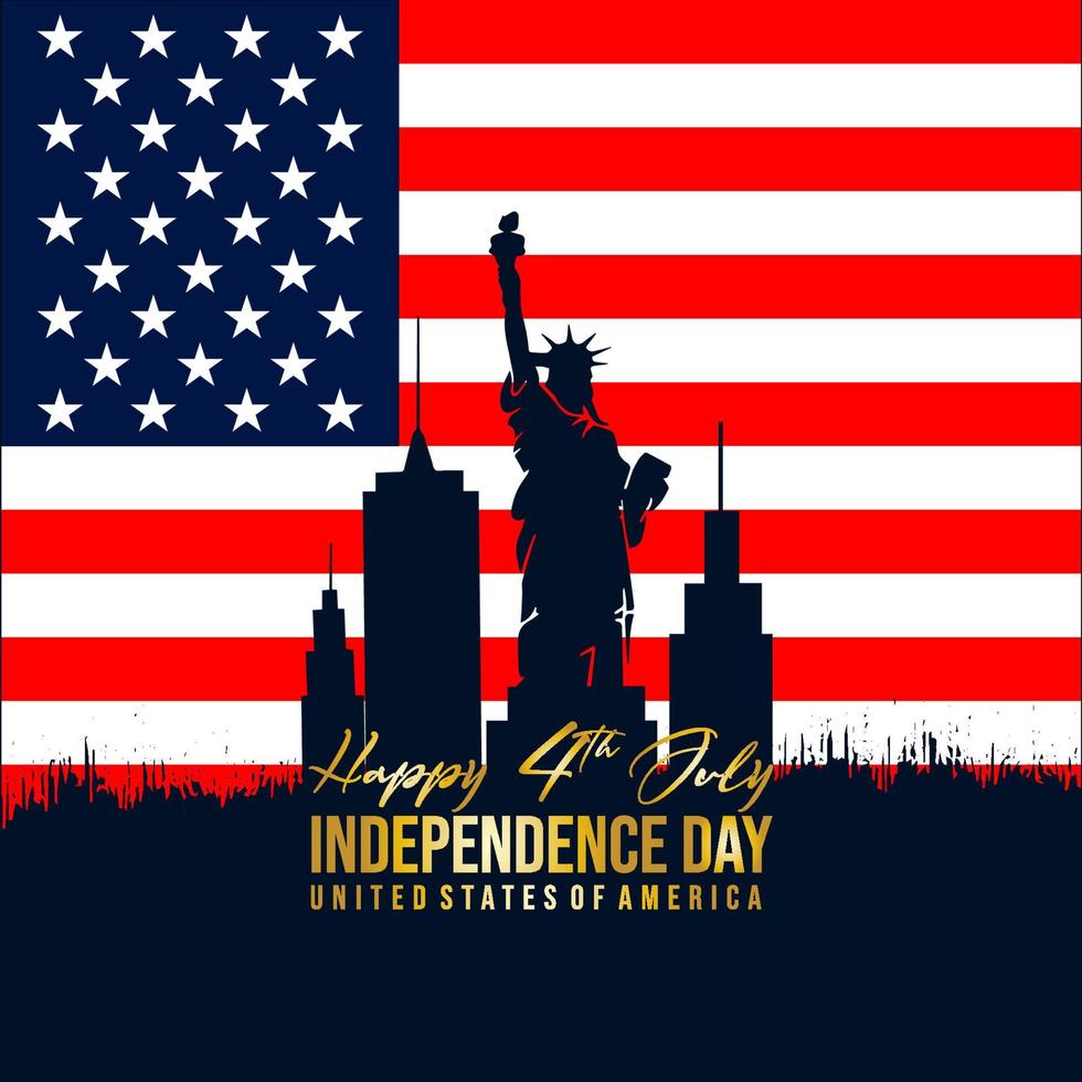 4th of july united states independence day greeting card. vector