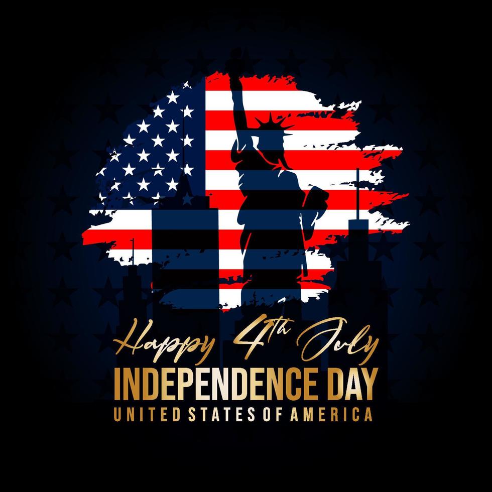 4th of july united states independence day greeting card. vector