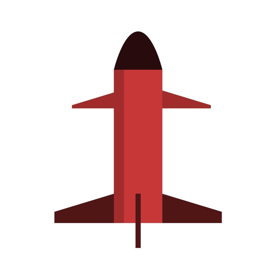 misil militar aislado sobre fondo blanco. icono de vector de misiles balísticos. ilustración de armas militares. misil de avión de combate.