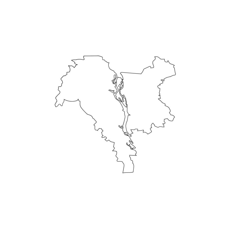 Map of Kyiv city of Ukraine. Kyiv city map isolated on white background. Illustration of Kyiv vector