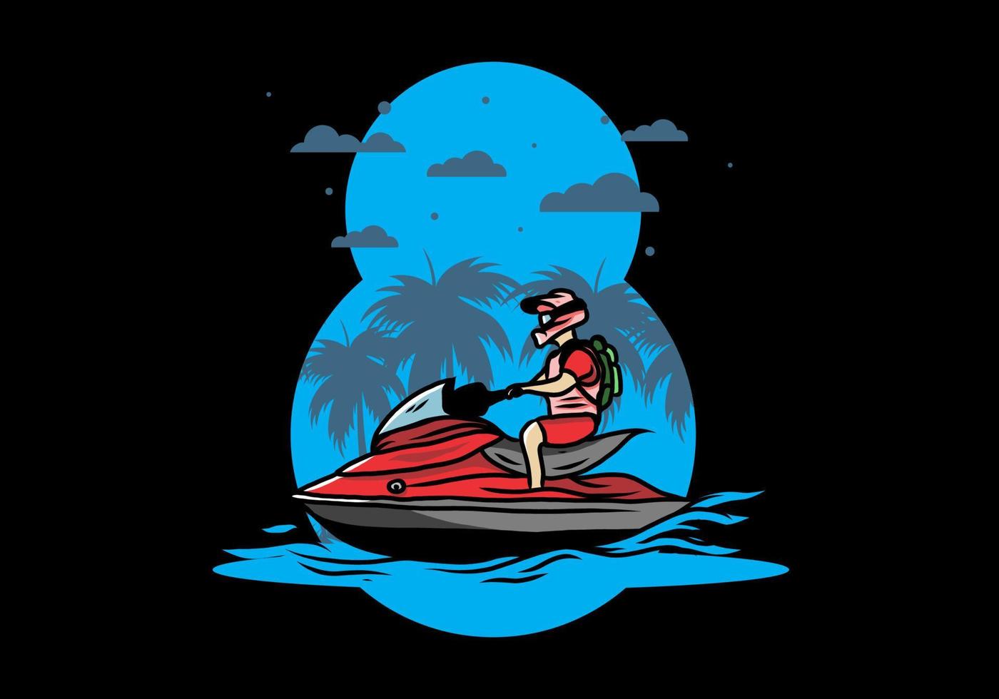 jet sky sport on the beach illustration vector