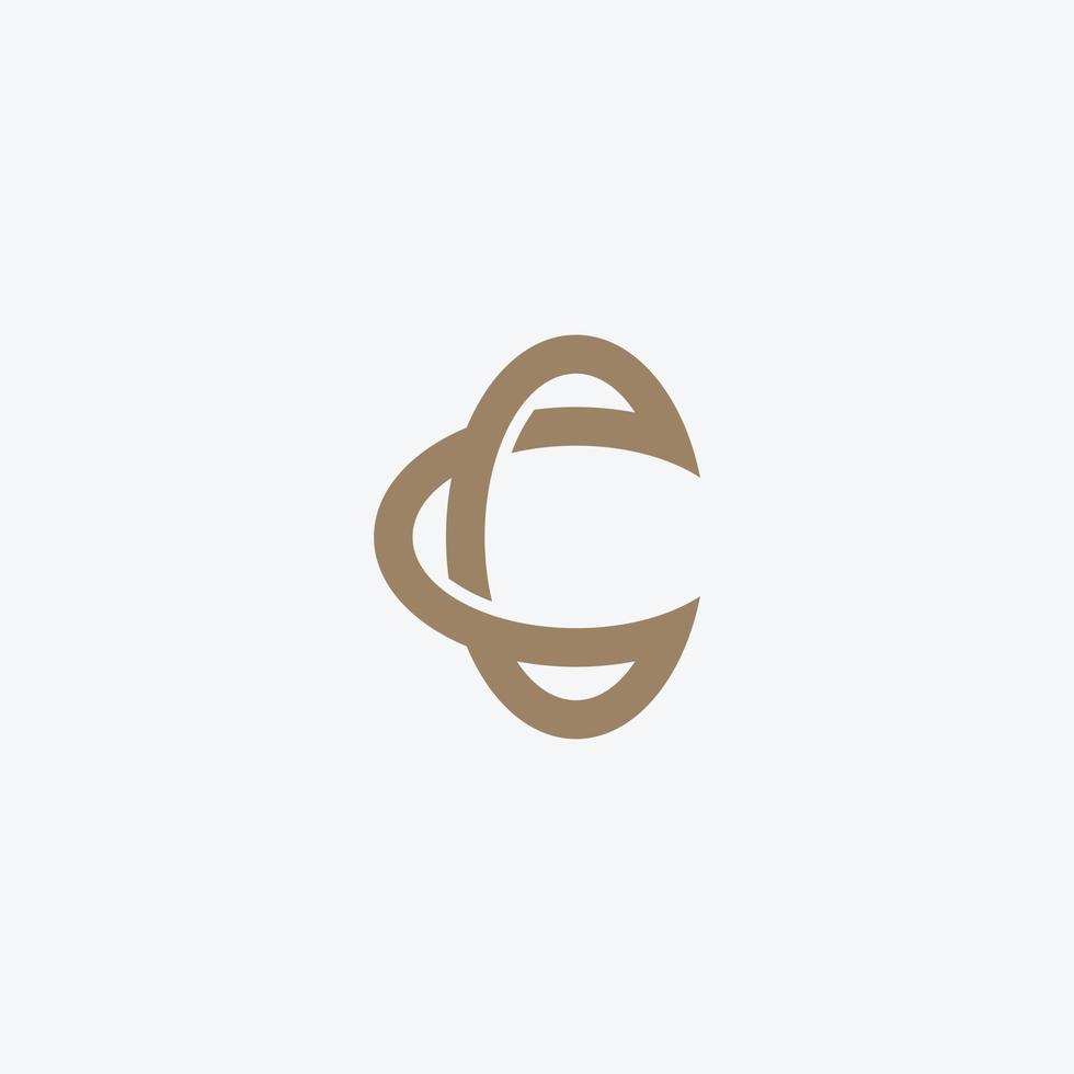 letter CC gold ellipse logo vector. vector