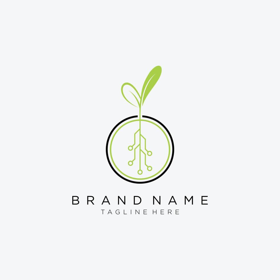 Tree Tech Icon Logo Design template. vector