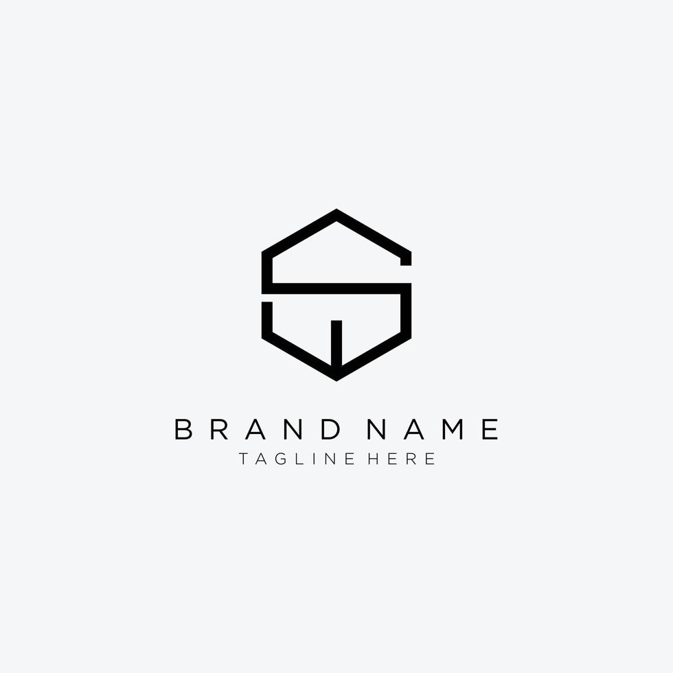 Initial letter SW hexagon logo, monogram line art style design template. vector
