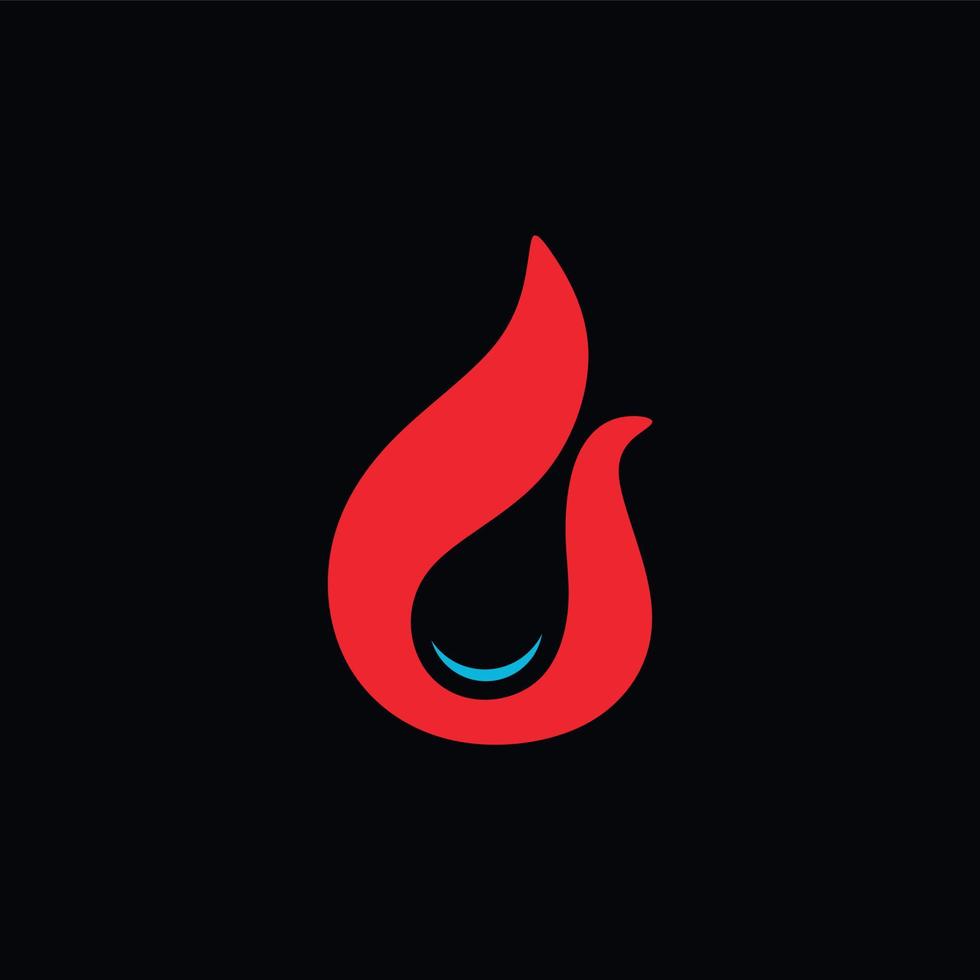 Fire and water design in simple elegant logo template 8174359 Vector ...