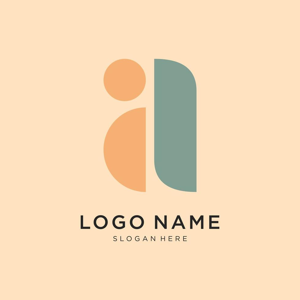 Letter ia linked lowercase logo design template elements. Suitable for business, consulting group company. vector