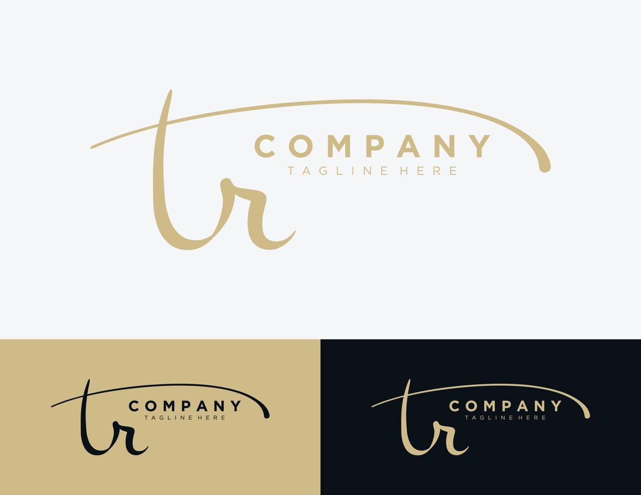 Letter TR handwritten logo design template. vector