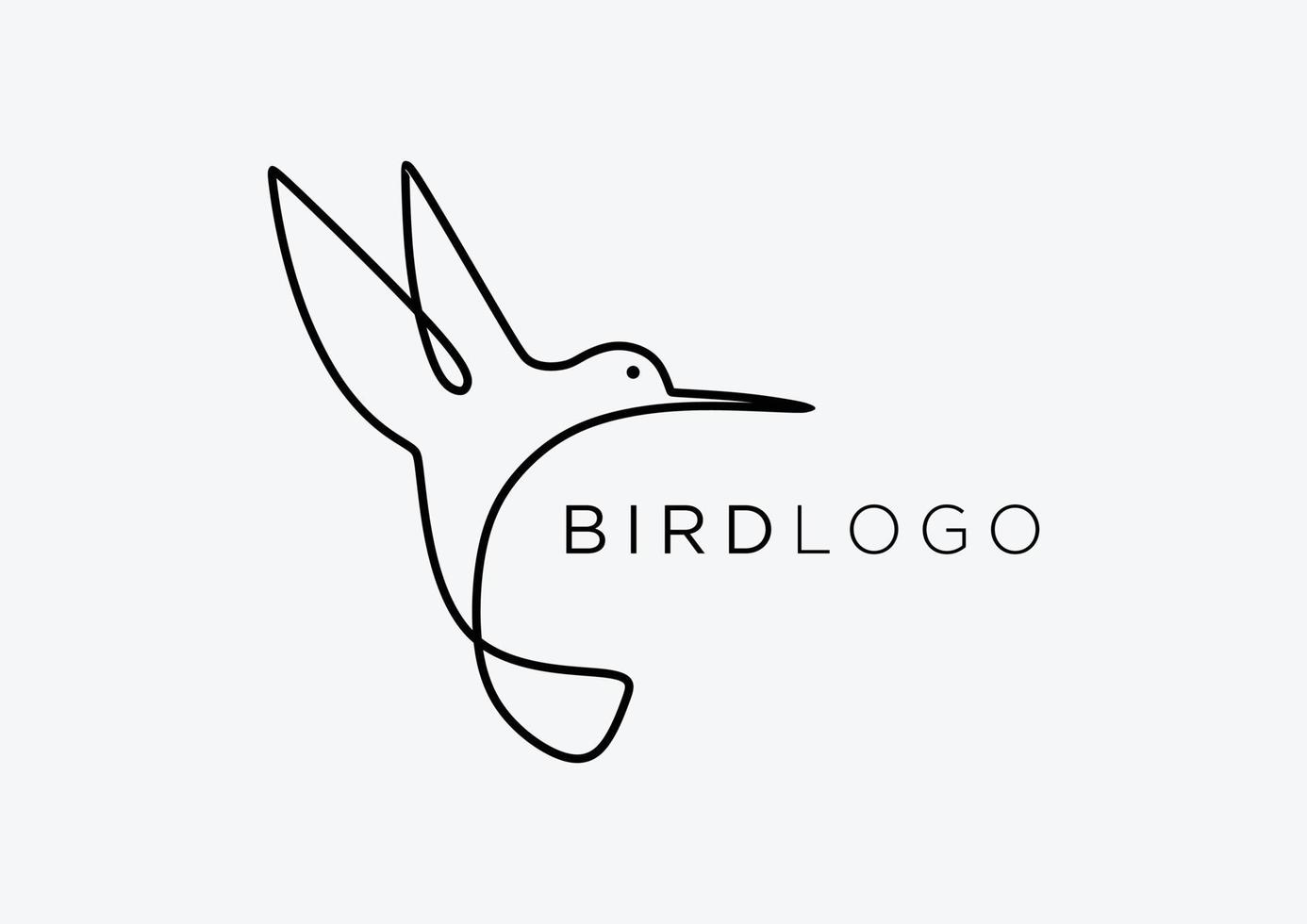 estilo de arte de línea de diseño de logotipo de pájaro. vector