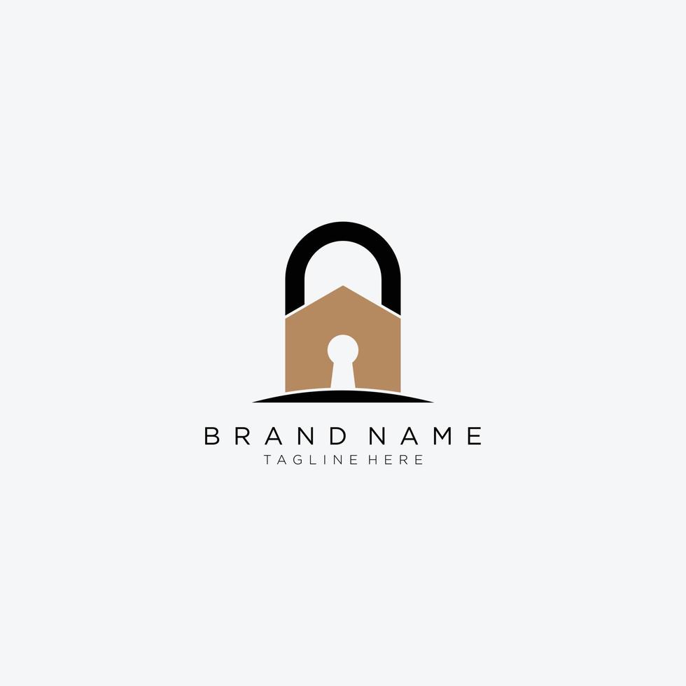 Security House Lock Icon Logo Design template. vector