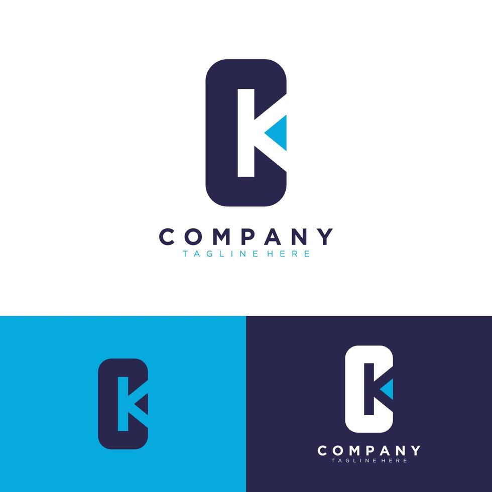 plantilla de diseño abstracto del logotipo de la letra ck. vector