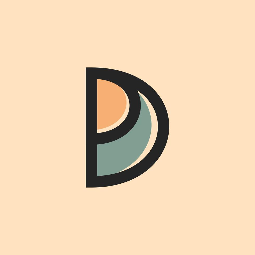 Initial Letter Logo PD, DP, Logo design Template. vector