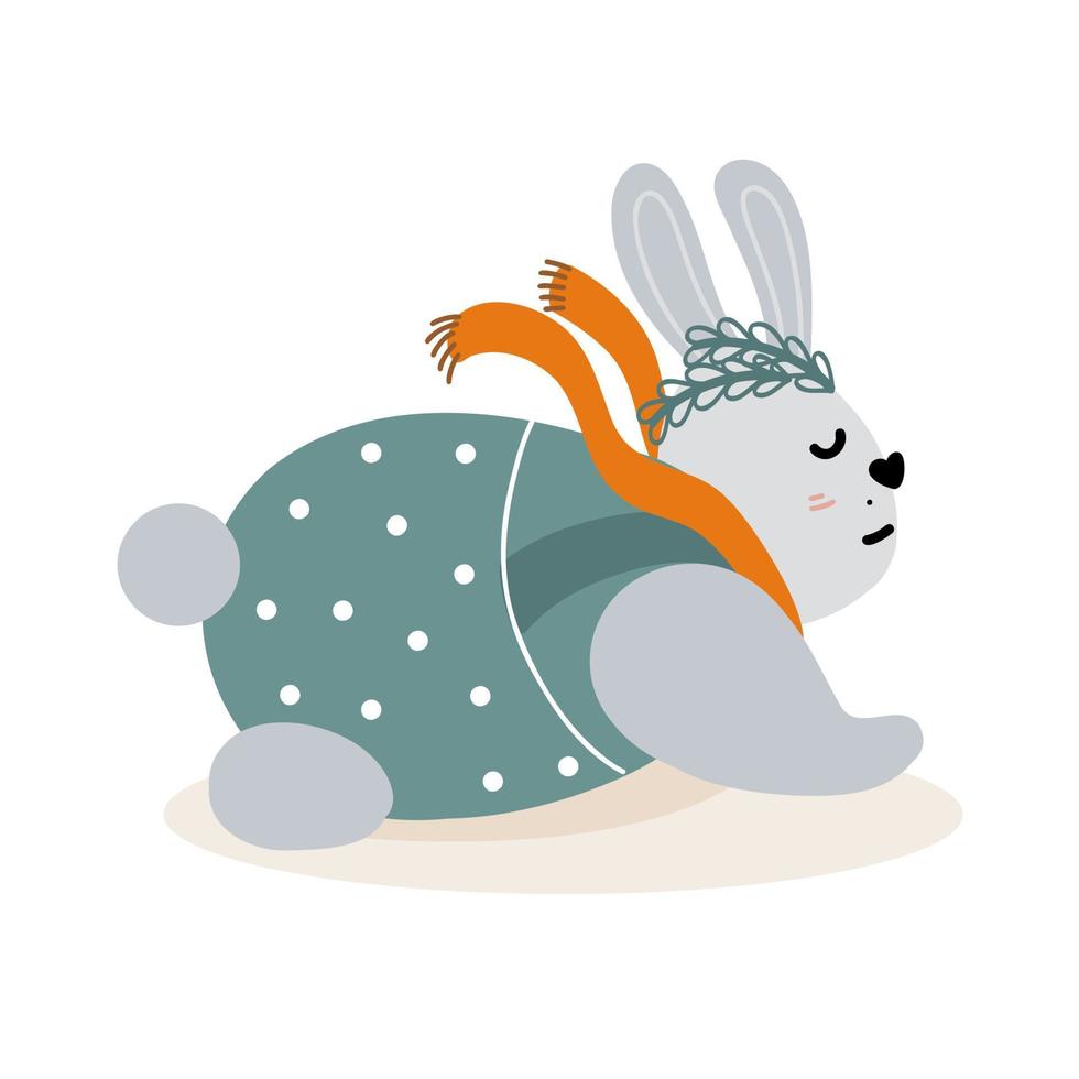 Cute rabbit in a suit on a white background.. vector illustration