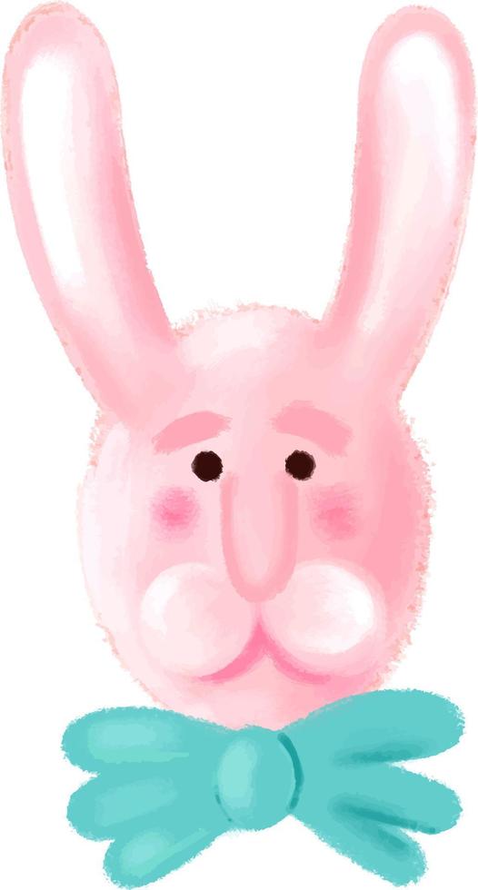 Cute face of rabbit. Rabbit head with a bow vector