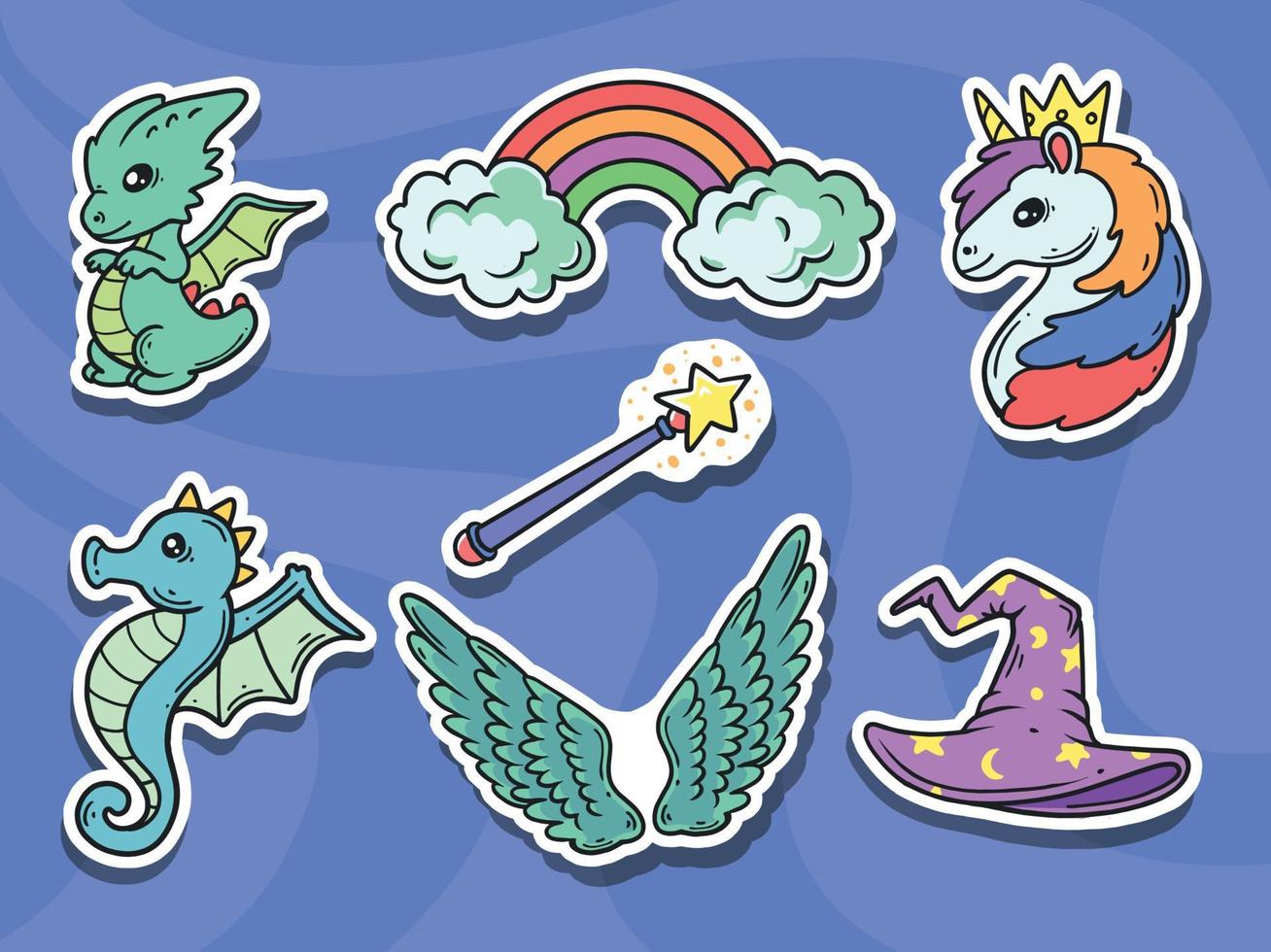 Cute Fantasy Set vector