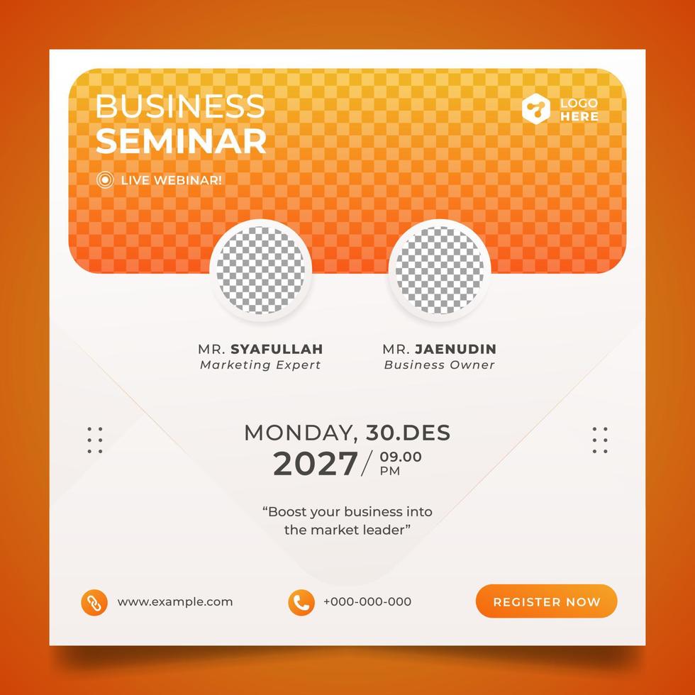 Gradient Orange Business Seminar Flyer or Social Media Banner vector