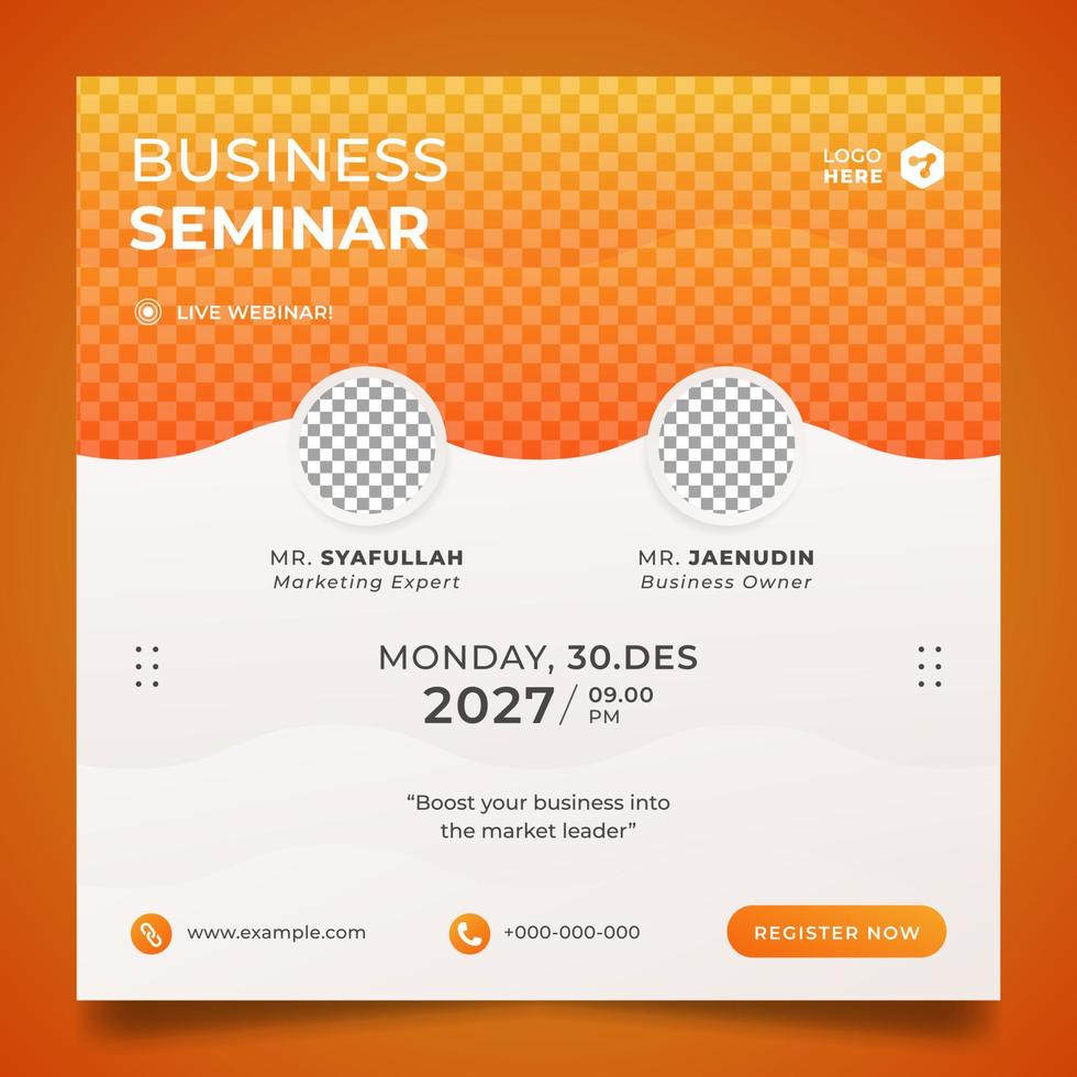 Gradient Orange Business Seminar Flyer or Social Media Banner vector
