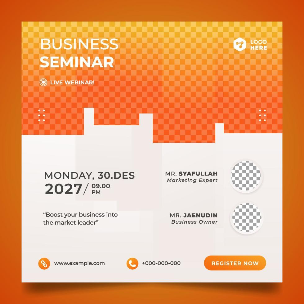 Gradient Orange Business Seminar Flyer or Social Media Banner vector