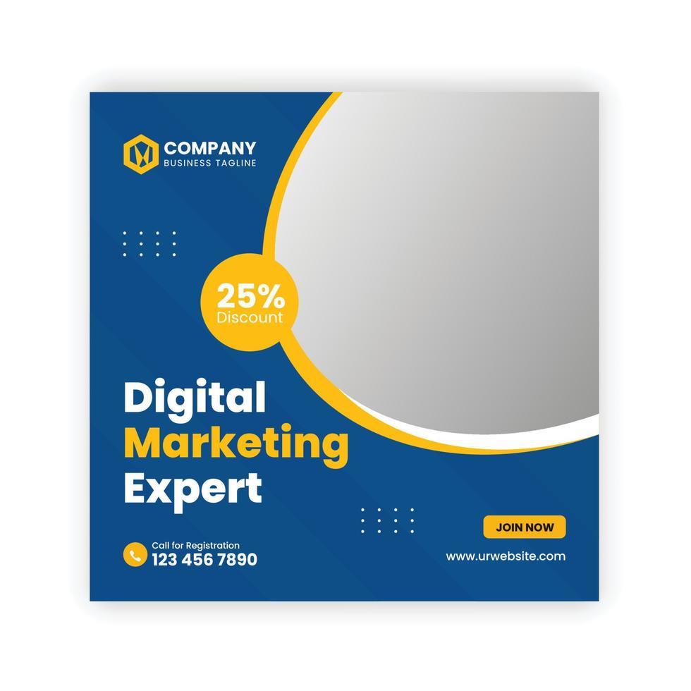 Digital marketing and corporate social media post template or Web banner vector