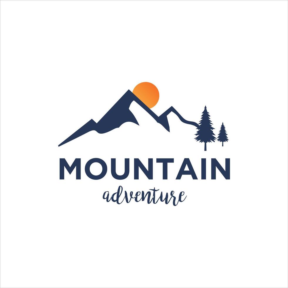 Mountain logo template design premium vector