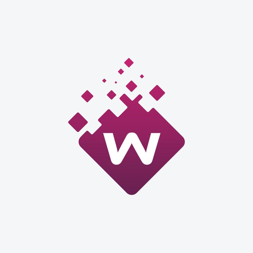 Letter W Logo. W Vector Letter Design with square.