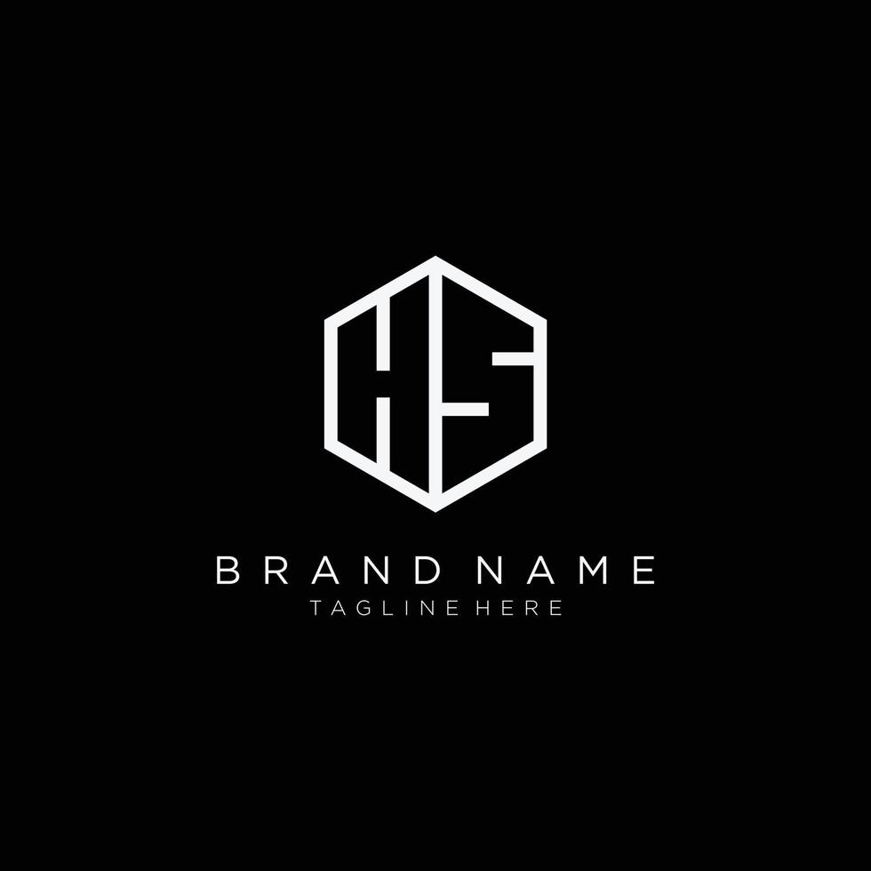 Initial letter HS hexagon logo, monogram line art style design template. vector